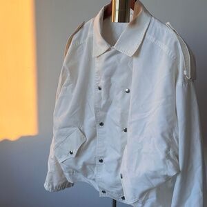 Vintage Military Style Jacket with Epaulettes